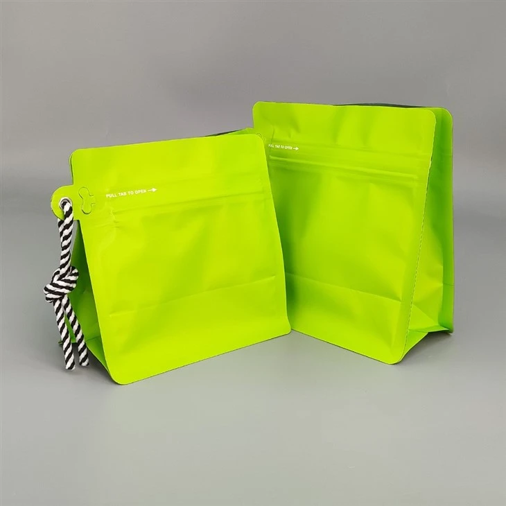 Custom Green Accordion Gusset Bag With Hanging Cord price